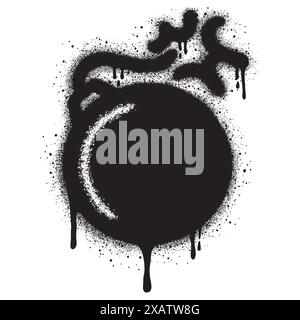 Spray Painted Graffiti bomb icon Sprayed isolated with a white background. Stock Vector