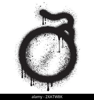 Spray Painted Graffiti bomb icon Sprayed isolated with a white background. Stock Vector