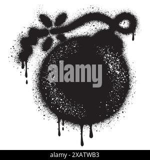 Spray Painted Graffiti bomb icon Sprayed isolated with a white background. Stock Vector