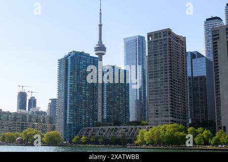 Toronto, ON, Canada - June 4, 2024: View of Downtown Toronto from the Toronto Islands during Day time Stock Photo