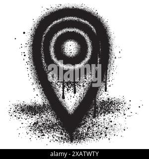 Spray Painted Graffiti Map pointer icon Sprayed isolated with a white ...