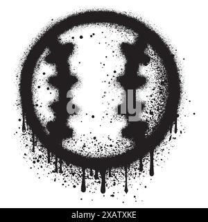 graffiti BASEBALL text sprayed in black over white. Stock Vector