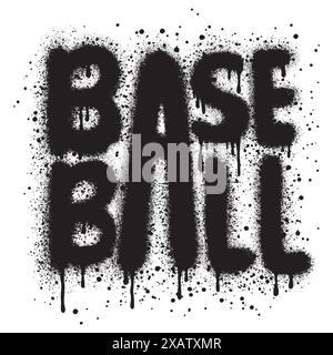 graffiti BASEBALL text sprayed in black over white. Stock Vector
