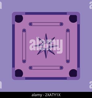 Wooden Carrom Board Game Vector Illustration Carrom game icon Indian carrom board game Stock Vector
