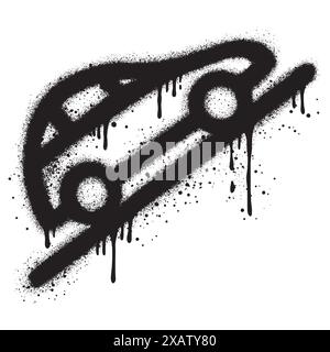 Spray Painted Graffiti car isolated with a white background. EPS 10. Stock Vector