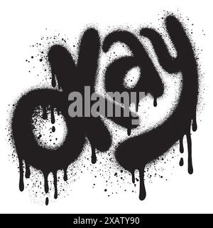 graffiti Okay text sprayed in black over white. Stock Vector