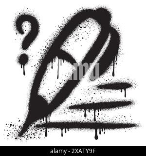 Spray Painted Graffiti fountain pen icon Sprayed isolated with a white background. Stock Vector