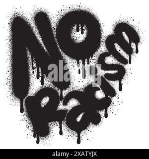 graffiti No racism text sprayed in black over white. Stock Vector