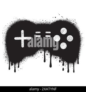 Spray Painted Graffiti joystick Sprayed isolated with a white background. Stock Vector