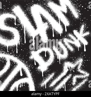 graffiti slamdunk text sprayed in black over white. Stock Vector