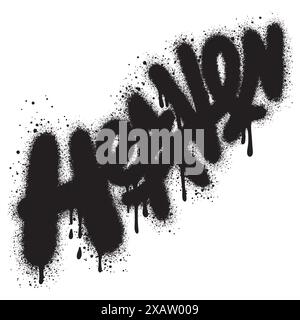 graffiti Heaven text sprayed in black over white. Stock Vector