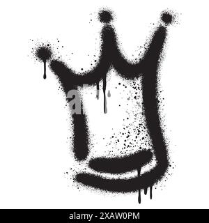 graffiti spray crown icon isolated on white background. Stock Vector