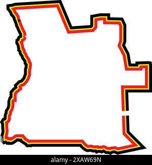 Angola map icon, Angola country on the African continent illustration design Stock Vector