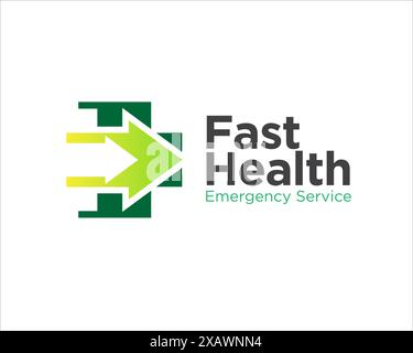 fast health for medical courier logo designs Stock Vector