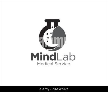 mind lab logo designs for medical research logo Stock Vector