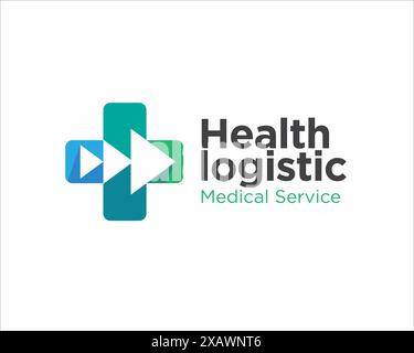 health logistic logo designs for medical fast service Stock Vector