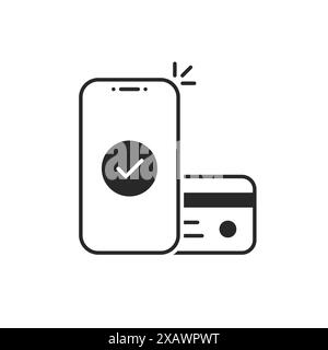 easy contactless payment by linear phone Stock Vector