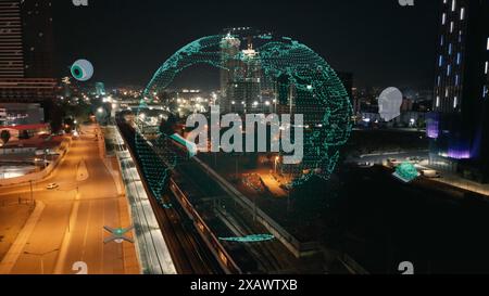 Isometric Bot and cybersecurity, artificial intelligence concept. AI and business IOT concept. Dialog help service. ChatBot free robot virtual Stock Photo