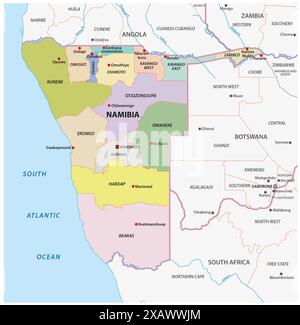 Map of the administrative divisions of South Africa Stock Photo - Alamy