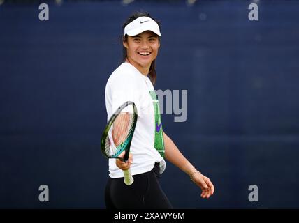 Emma Raducanu on the practice court during qualifying day two of the ...