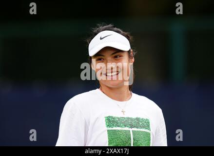 Emma Raducanu on the practice court during qualifying day two of the ...