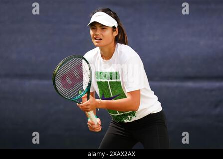 Emma Raducanu on the practice court during qualifying day two of the ...