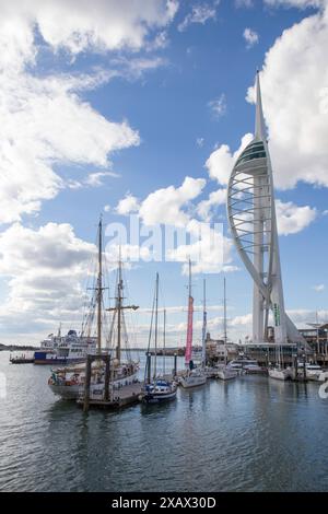 Spinnacker Tower Portsmouth Harbour with boats Stock Photo