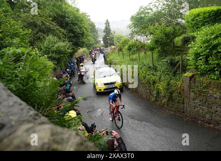 Lidl-Trek's Lizzie Deignan heading up The Rake hill climb in Ramsbottom ...