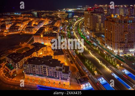 Aerial view of Qanat Quartier Peral Qatar Stock Photo