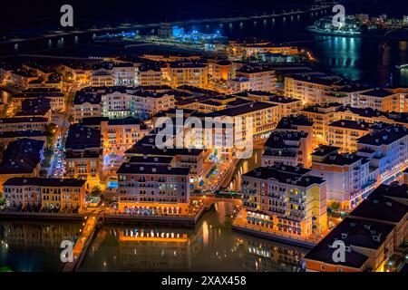 Aerial view of Qanat Quartier Peral Qatar Stock Photo