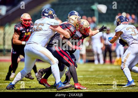 Berlin, Deutschland . 09th June, 2024. Berlin Thunder, GER, Berlin Thunder vs. Fehervar Enthroners, American Football, Saison 2024, European League of Football, ELF, Week 3, 09.06.2024, Foto Credit: Eibner-Pressefoto/Alamy Live News Stock Photo