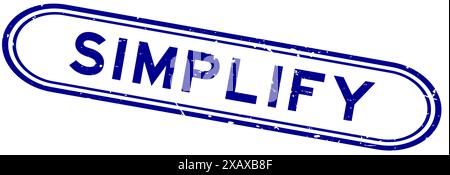 Grunge blue simplify word rubber seal stamp on white background Stock Vector