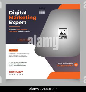 Corporate Business flyer template vector design, Flyer Template Geometric shape used for business poster layout, IT Company flyer Stock Vector