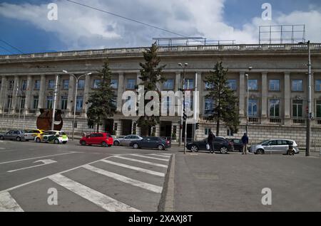 A view from part of the beautiful building towards the Vasil Levski National Stadium, the largest sports facility with working stands, opened in 1953, Stock Photo