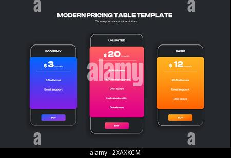 Comparison table. Modern infographic template for product feature comparison, price list and promotion banner design. Vector layout. Stock Vector