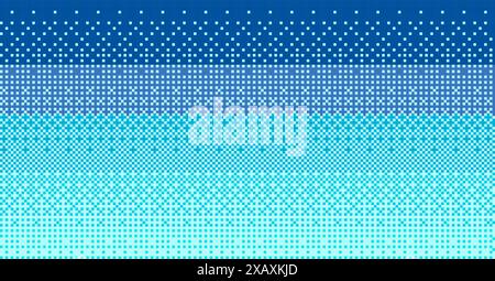 Blue pixel sky with dithering. Gradient 16-bit retro background with ...
