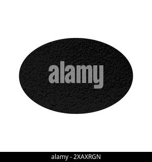Scratched oval. Dark figure with distressed grunge texture isolated on white background. Vector illustration. Stock Vector