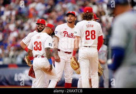 Philadelphia Phillies' Taijuan Walker (centre) during game two of the MLB London Series at the London Stadium, London. Picture date: Sunday June 9, 2024. Stock Photo