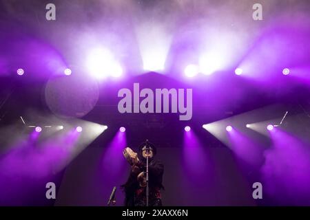 Palencia, Spain. 08th June, 2024. Spanish singer Rodrigo Cuevas performs during a concert at the Palencia Sonora Music Festival on June 8, 2024. (Photo by COOLMedia/NurPhoto) Credit: NurPhoto SRL/Alamy Live News Stock Photo