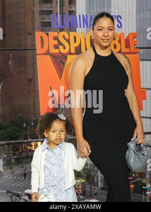 Maleni Cruz (R) attends 'Despicable Me 4' premiere at Jazz at Lincoln