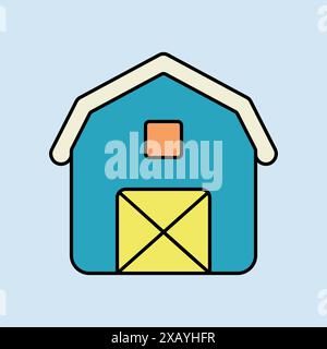 Barn flat icon. Farm animal sign. Graph symbol for your web site design, logo, app, UI. Vector illustration Stock Vector