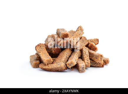 Rye Bread  crackers isolated on white background Stock Photo