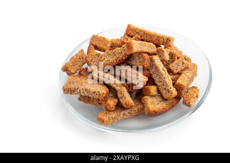 Rye Bread  crackers isolated on white background Stock Photo