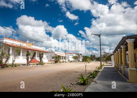 Mozambique, Cabo Delgado, Quirimbas, Ilha do Ibo, Main street Stock Photo