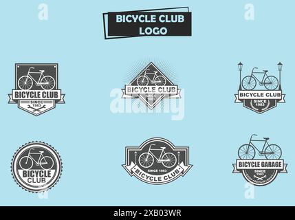 Bicycle Club Vector Logo Set – Perfect for Cycling Teams, Bike Shops, Cycling Events, and Club Branding Stock Vector