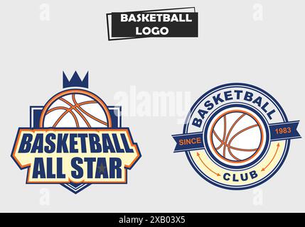 Basketball Vector Logo Set – Perfect for Sports Teams, Athletic Brands, Basketball Camps, and Event Promotions Stock Vector