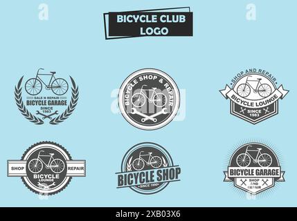 Bicycle Club Vector Logo Set – Perfect for Cycling Teams, Bike Shops, Cycling Events, and Club Branding Stock Vector