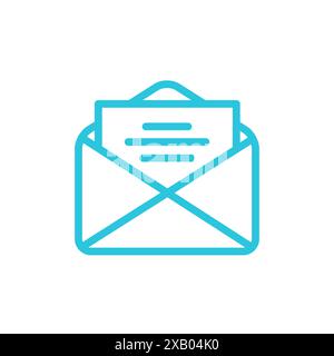 Invitation. The Letter. Isolated on white background. From blue icon set. Stock Vector