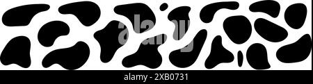 Organic black shape with fluid and irregular form. Abstract blob and amoeba figure with wavy edges. Flat vector illustration isolated on white Stock Vector