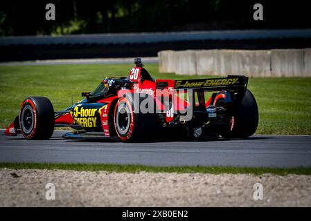 Elkhart Lake, Wi, USA. 9th June, 2024. PIETRO FITTIPALDI (30) of Miami, Florida practices for the XPEL Grand Prix at Road America in Elkhart Lake, WI. (Credit Image: © Walter G. Arce Sr./ASP via ZUMA Press Wire) EDITORIAL USAGE ONLY! Not for Commercial USAGE! Credit: ZUMA Press, Inc./Alamy Live News Stock Photo